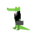 Crocodile businessman. ÃÂ¡roc in suit. Boss alligator