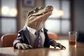 Crocodile Businessman: A Sharp Negotiator in the Boardroom