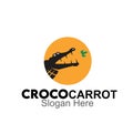 Crocodile carrot logo design concept