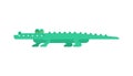 Crocodile cartoon. Alligator green. croc reptile vector illustration