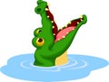Crocodile cartoon open its mouth Royalty Free Stock Photo