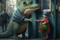 Crocodile Cop Saves the Day in Eye-catching 3D Art