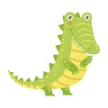 Crocodile Cute Toy Animal With Detailed Elements Part Of Fauna Collection Of Childish Vector Stickers