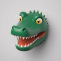 Crocodile 3D vector Emoji icon illustration, funny little animals, Cute Crocodile head on a white background Royalty Free Stock Photo