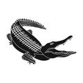 Crocodile, dangerous predator. Reptile, Nile crocodile single icon in black style vector symbol stock illustration web.