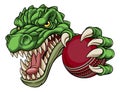 Crocodile Dinosaur Alligator Cricket Sports Mascot Royalty Free Stock Photo