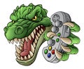 Crocodile Dinosaur Alligator Gamer Gaming Mascot Royalty Free Stock Photo