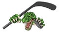 Crocodile Dinosaur Alligator Hockey Sports Mascot
