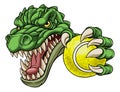 Crocodile Dinosaur Alligator Tennis Sports Mascot Royalty Free Stock Photo