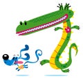 Crocodile & dog Royalty Free Stock Photo