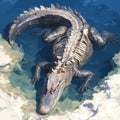 Crocodile Emerging from the Water - Stock Image