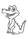 Crocodile funny cartoon illustration coloring page