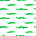 Crocodile green and white seamless pattern vector.