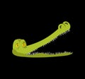 Crocodile head isolated. Alligator is an open mouth. Vector illustration Royalty Free Stock Photo