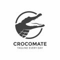 Crocodile head logo design template