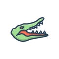 Color illustration icon for Crocodile, alligator and cocodrilo Royalty Free Stock Photo