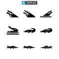 Crocodile icon or logo isolated sign symbol vector illustration Royalty Free Stock Photo