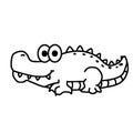 Crocodile icon in thin line style