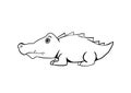 Crocodile images of simple doodle hands icon vector