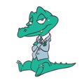 Crocodile kind businessman suit cartoon