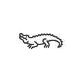 Crocodile line icon