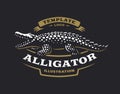 Crocodile logo - vector illustration. Alligator emblem design Royalty Free Stock Photo