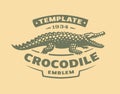 Crocodile logo - vector illustration. Alligator emblem design Royalty Free Stock Photo