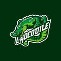 Crocodile mascot logo design vector with modern illustration concept style for badge, emblem and t shirt printing. Angry crocodile Royalty Free Stock Photo