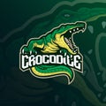 Crocodile mascot logo design vector with modern illustration concept style for badge, emblem and t shirt printing. angry crocodile Royalty Free Stock Photo