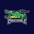 Crocodile mascot logo design vector with modern illustration concept style for badge, emblem and t shirt printing. Angry crocodile Royalty Free Stock Photo