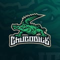 Crocodile mascot logo design vector with modern illustration concept style for badge, emblem and t shirt printing. Crocodile Royalty Free Stock Photo