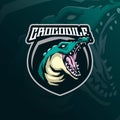 Crocodile mascot logo design vector with modern illustration concept style for badge, emblem and t shirt printing. Crocodile head Royalty Free Stock Photo