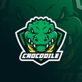 Crocodile mascot logo design vector with modern illustration concept style for badge, emblem and t shirt printing. head crocodile