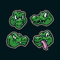 Crocodile mascot logo design vector with modern illustration concept style for badge, emblem and t shirt printing. Crocodile head Royalty Free Stock Photo