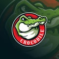 Crocodile mascot logo design vector with modern illustration concept style for badge, emblem and tshirt printing. head crocodile Royalty Free Stock Photo