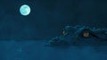 A Crocodile in Moonlight Royalty Free Stock Photo
