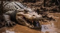 Crocodile in the Pantanal, Mato Grosso, Brazil Generative AI