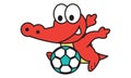 Crocodile Playing Football