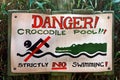 Crocodile Pool No Swimming Sign