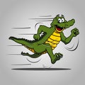 Crocodile run cartoon illustration vector