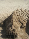 Crocodile sand sculpture Royalty Free Stock Photo