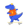 Crocodile skateborading Royalty Free Stock Photo