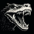 Werewolf Silhouette Crocodile Stencil - Easy Level Carving With Clean Shapes