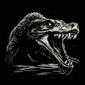 Werewolf Silhouette Crocodile Stencil - Easy Level Carving With Clean Shapes