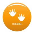 Crocodile step icon vector orange