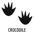 Crocodile step icon, simple style.