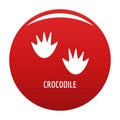 Crocodile step icon vector red