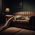 Crocodile tears over lounging on the sofa