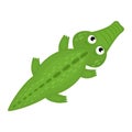 Crocodile vector cartoon crocodilian character of green alligator playing in kids playroom illustration animalistic