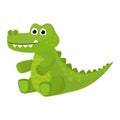 Crocodile vector cartoon crocodilian character of green alligator playing in kids playroom illustration animalistic